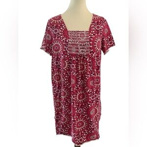 Ellos Red and White Patterned Dress